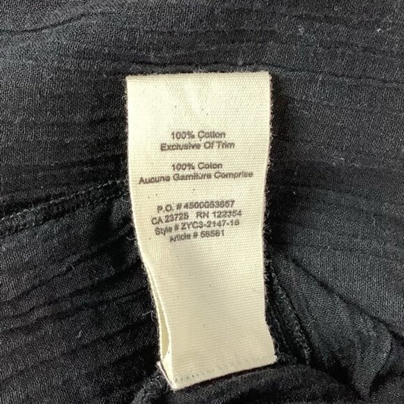 ARITZIA GOLDEN TNA COTTON BOHO BLACK BLOUSE - Picture 7 of 8
